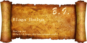 Blaga Ibolya névjegykártya